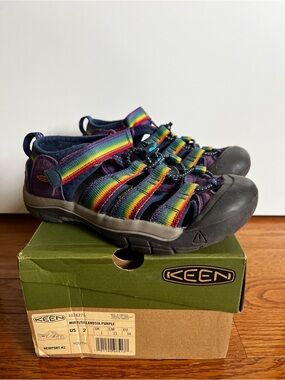 KEEN Kids' Newport Sandal - Purple with Rainbow Straps